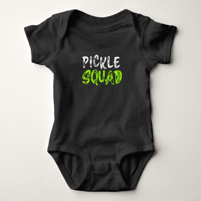 Pickle Squad Cucumbers Gherkin Baby Bodysuit (Front)