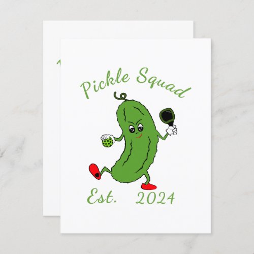 PICKLE Squad Pickleball Dill Pickle Enclosure Card