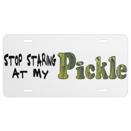 Pickle Staring License Plate