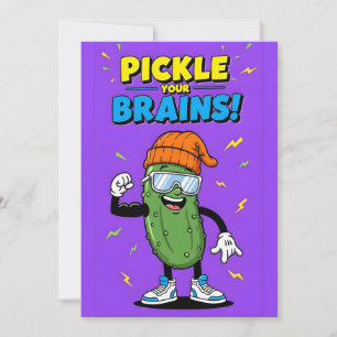 Pickle Your Brains funny pickle pun gift quirky Thank You Card