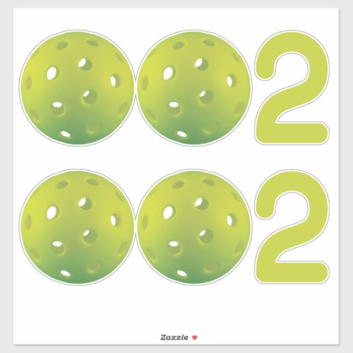 Pickleball 002 green 2 in 1 sticker