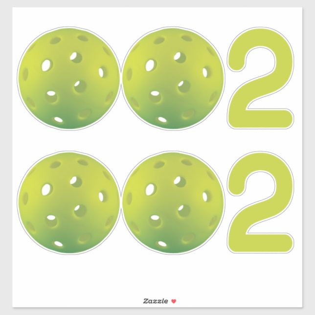 Pickleball 002 green 2 in 1 sticker (Sheet)