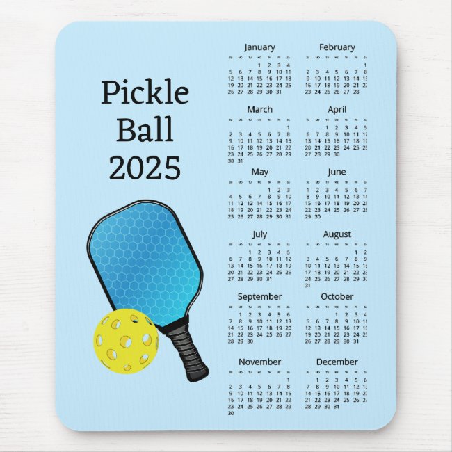 Pickleball 2025 Calendar