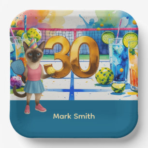 Pickleball 30th birthday party paper plates