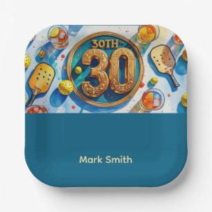 Pickleball 30th birthday party paper plates