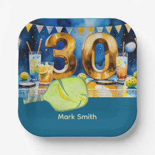 Pickleball 30th birthday party paper plates