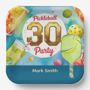 Pickleball 30th birthday party paper plates