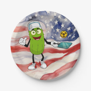 Pickleball 4th July Independence Day America Paper Plates