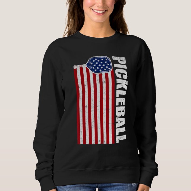 Pickleball 4th Of July Men Women Paddle Sport Pick Sweatshirt (Front)