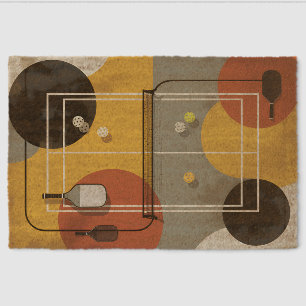 Pickleball Abstract Artistic Sports Paddle House Fiber Doormat