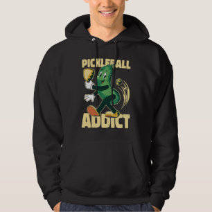 Pickleball Addict Paddleball Pickle with paddle Hoodie
