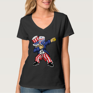 Pickleball American Flag 4th of July Uncle Sam Dab T-Shirt