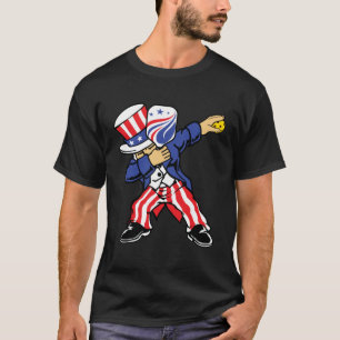 Pickleball American Flag 4th of July Uncle Sam Dab T-Shirt