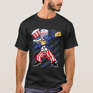 Pickleball American Flag 4th of July Uncle Sam Dab T-Shirt