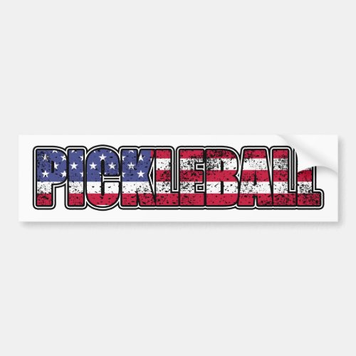 Pickleball American Flag Bumper Sticker