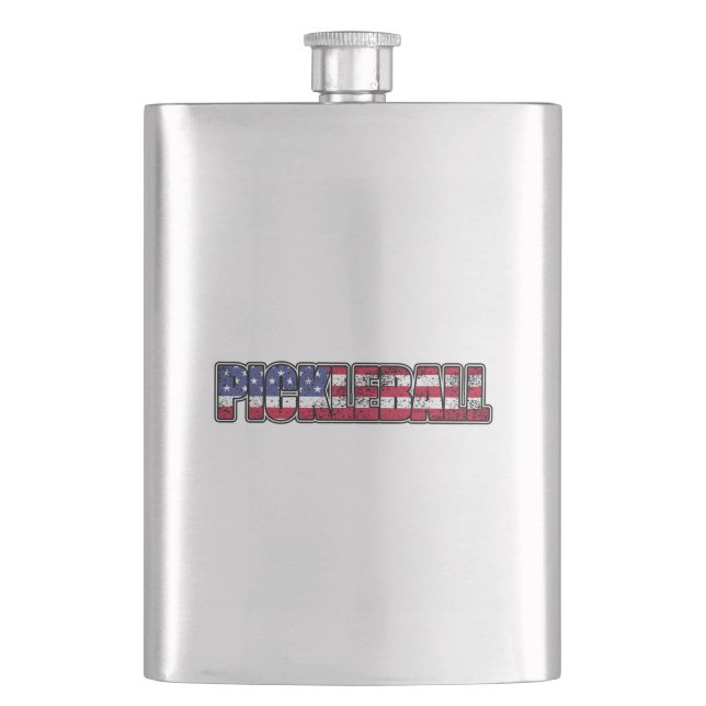 Pickleball American Flag Flask (Front)