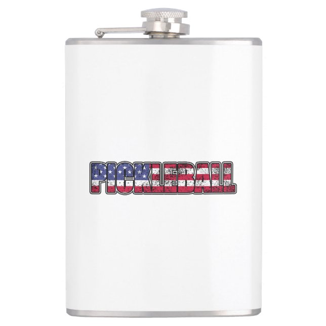 Pickleball American Flag Flask (Front)