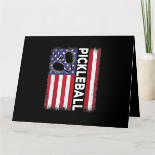Pickleball American Flag Funny Pickleball Lover Vi Card