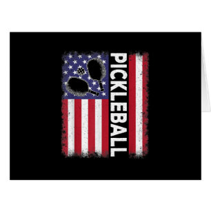 Pickleball American Flag Funny Pickleball Lover Vi Cards