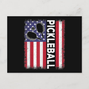 Pickleball American Flag Funny Pickleball Lover Vi Holiday Postcard