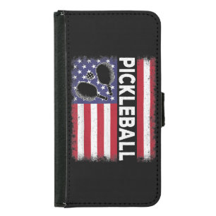 Pickleball American Flag Funny Pickleball Lover Vi Samsung Galaxy S5 Wallet Case