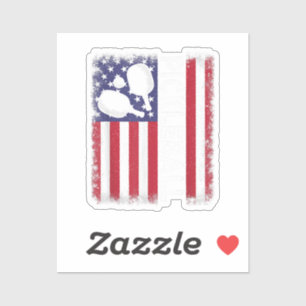Pickleball American Flag Funny Pickleball Lover Vi Sticker