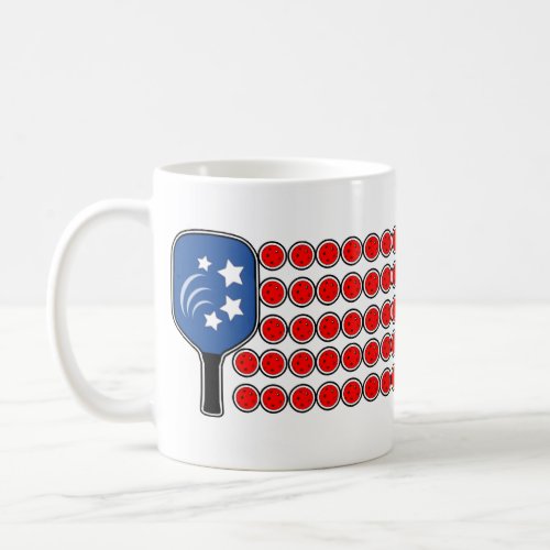 Pickleball American Flag Independence Day Coffee Mug