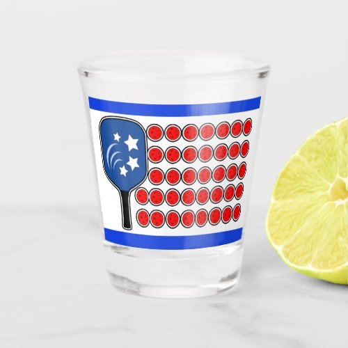 Pickleball American Flag Independence Day Shot Glass