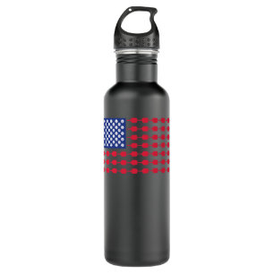 Pickleball American Flag Patriotic 4th of July 794 Stainless Steel Water Bottle