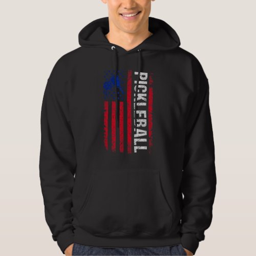 Pickleball American Flag Patriotic Pickleballs Pla Hoodie