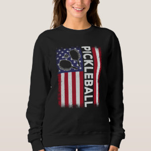 Pickleball American Flag Pickleball Vintage Sweatshirt