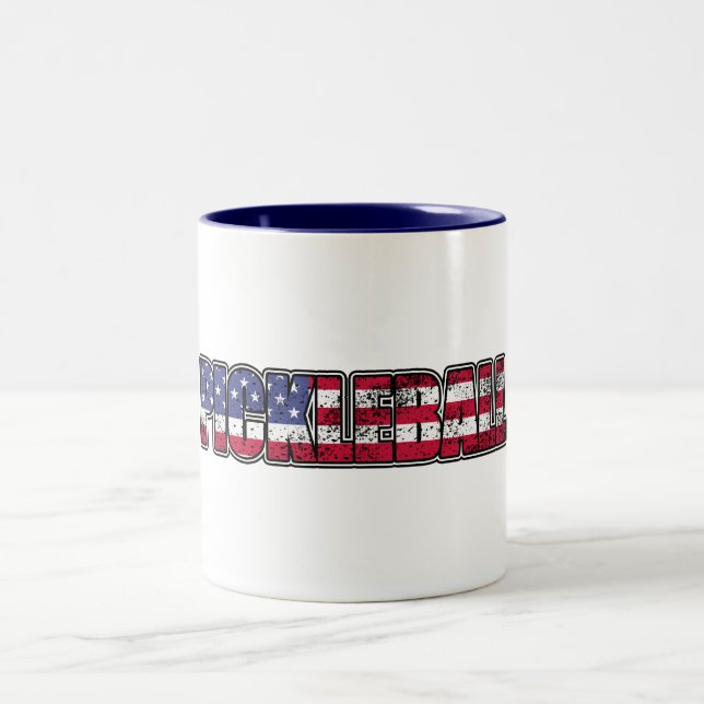 Pickleball American Flag Two-Tone Coffee Mug (Center)