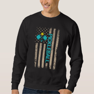 Pickleball American Flag Vintage Sweatshirt