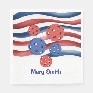 Pickleball American themed for 4th July Napkins