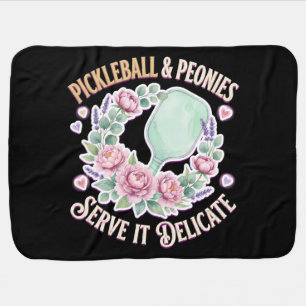 Pickleball And Peonies Serve It Delicate Baby Blanket