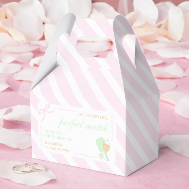 Pickleball and Prosecco Bridal Shower Favor Boxes (Wedding)