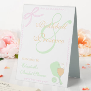 Pickleball and Prosecco Bridal Shower Table Tent
