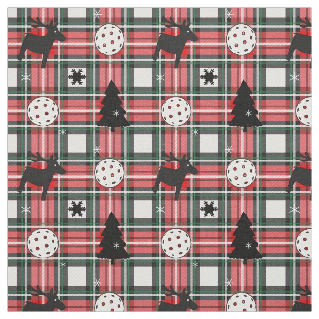 Pickleball🎄 and reindeer Merry Christmas Fabric (Swatch)