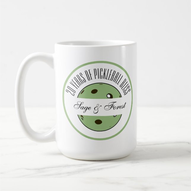 Pickleball Anniversary Sage Pickleball Personalize Coffee Mug (Left)