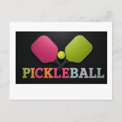 Pickleball annoucement card design black and white