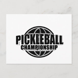 Pickleball annoucement card design black and white