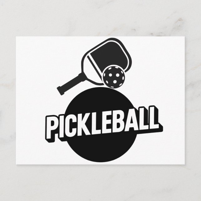 Pickleball annoucement card design black and white (Front)