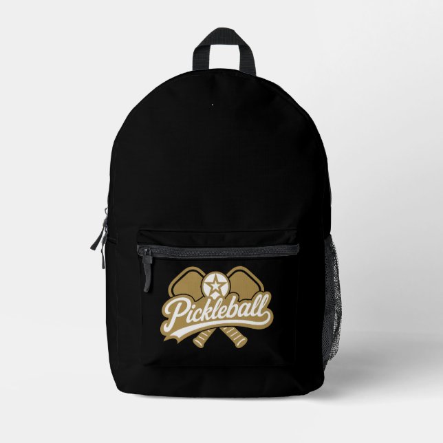 Pickleball Apparel Players Printed Backpack (Front)