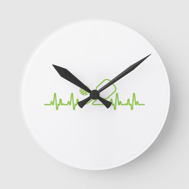 Pickleball Art For Men Women Pickle Ball Picklebal Round Clock (Front)