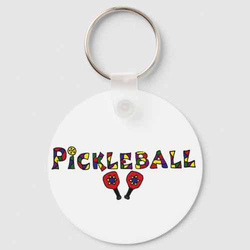 Pickleball Art Letters Keychain
