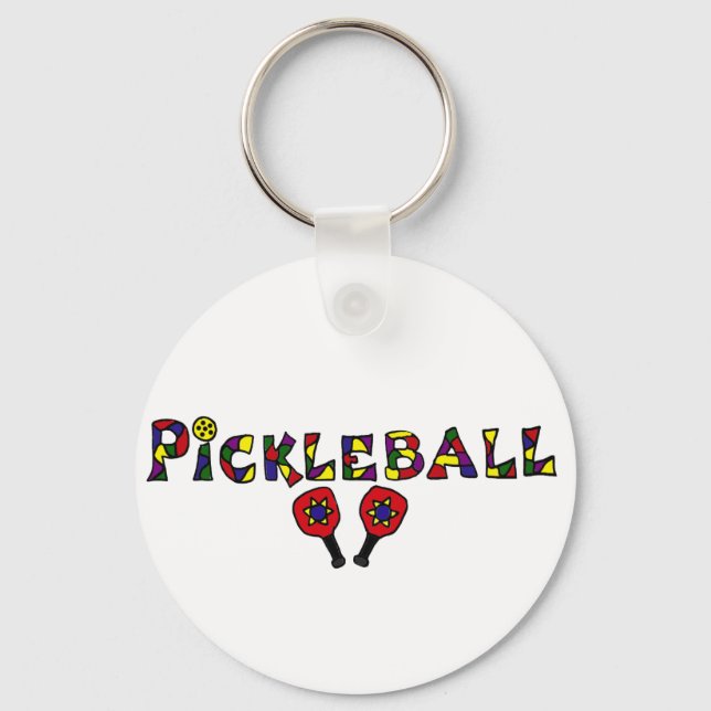 Pickleball Art Letters Keychain (Front)