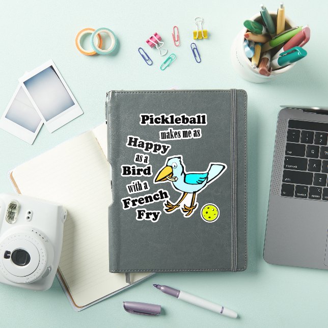 Pickleball As Happy As A Bird With A French Fry Sticker (iPad Cover)