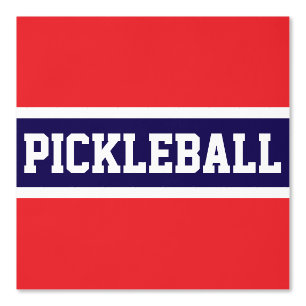 PICKLEBALL Athletic Red White Navy Blue Stripes Wallpaper