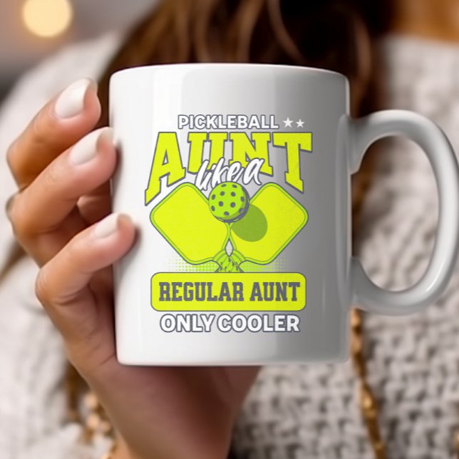 Pickleball Aunt Like a Regular Aunt only Cooler Two-Tone Coffee Mug (Creator Uploaded)