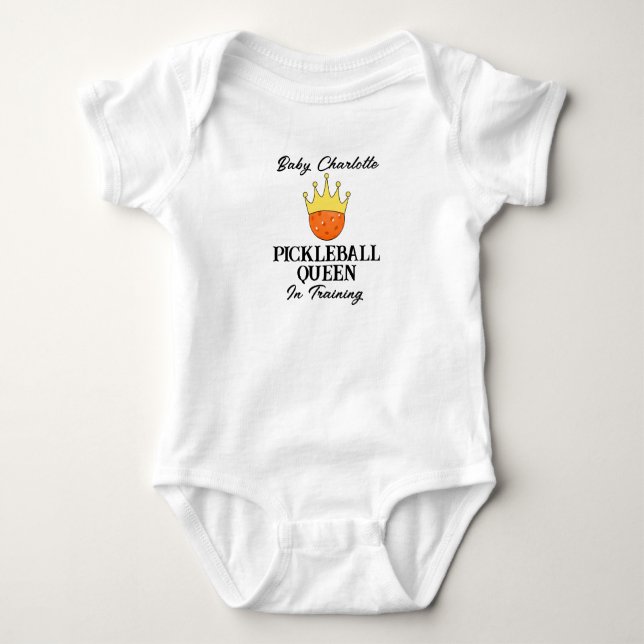Pickleball Baby for New Parent Pickleballers Baby Bodysuit (Front)